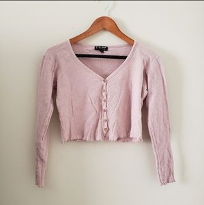 Pink Cropped Long Sleeve